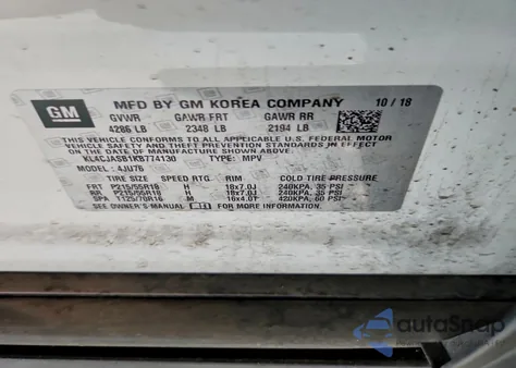 2019 Buick Encore Preferred z USA, uszkodzony, nr VIN KL4CJASB1KB774130